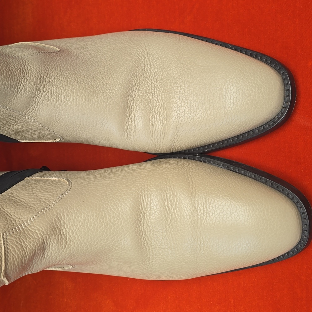 Men Elegant Cream Ankle Boots